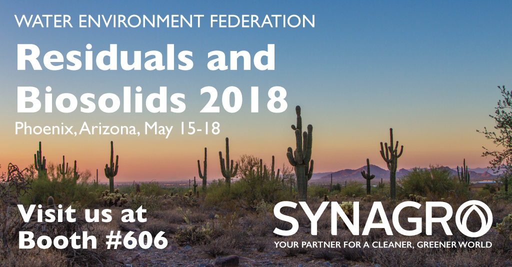 Synagro to Highlight Services at Residuals and Biosolids 2018 Conference