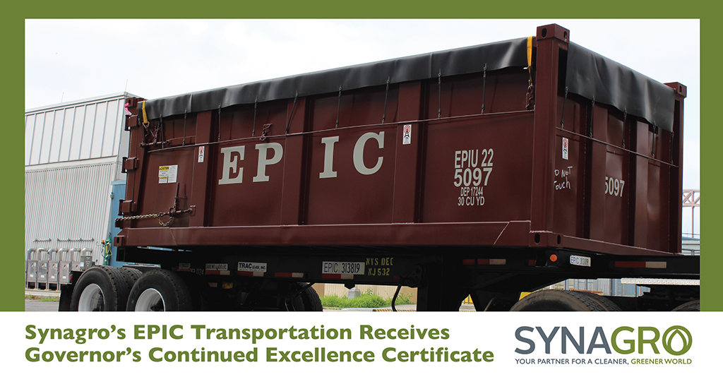 Synagro’s EPIC Transportation Receives Governor’s Continued Excellence Certificate
