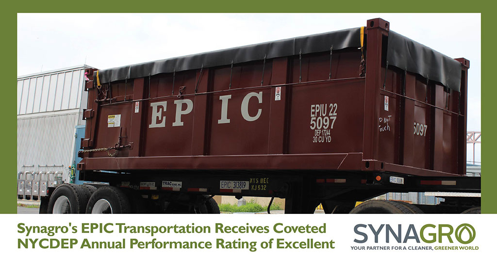 Synagro’s EPIC Transportation Receives Coveted NYCDEP Annual Performance Rating of Excellent