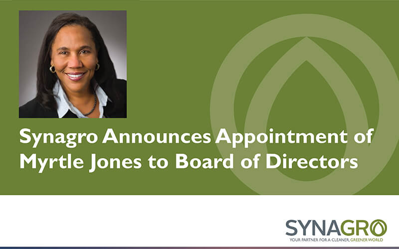 01-25-2022 Synagro Announces Appointment of Myrtle Jones to Board of Directors Final